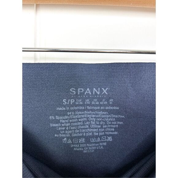 Spanx Look At Me Now Seamless Side Ankle Zip Leggings Midnight Navy Blue S - Picture 3 of 8